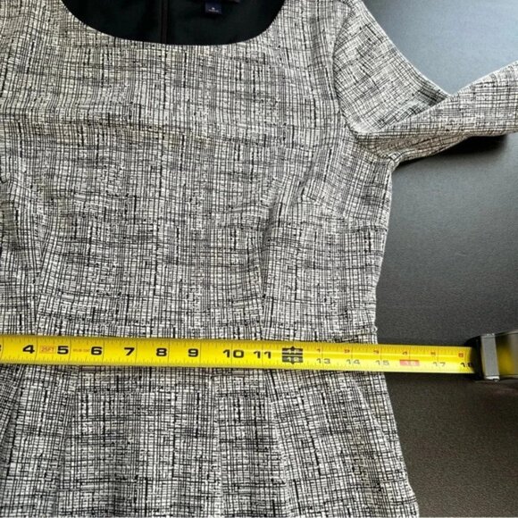 Lands' End Women’s 6 Midi Dress Pockets Black White Office Business Professional - Picture 7 of 12